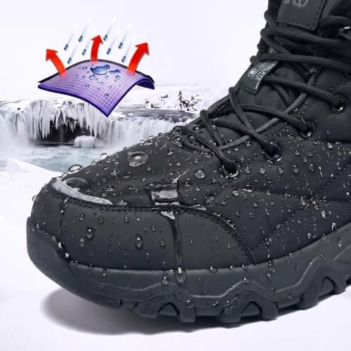EQW Men's Waterproof Snow Boots Insulation Lightweight Non-Slip