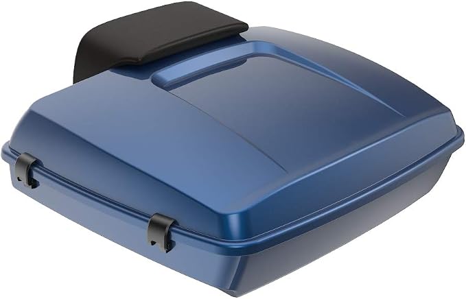 Advanblack Road Glide Tour Trunk Pack Dark Blue Pearl Razor Tour Trunk Pack Backrest Pad for '97-'25 Harley Touring Road King Street Glide Electra Glide CVO models