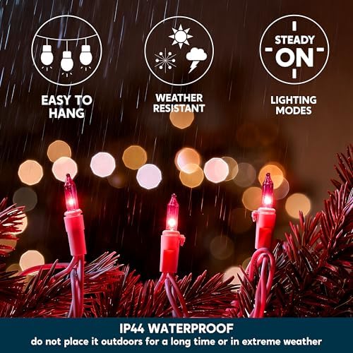 Joiedomi Christmas String Lights Indoor,200(2×100) Mini Pink Light,42.8 FT Lighting Decor for Dorm Classroom Bedroom Holiday Wedding Party Garland Birthday Festival,White Wire