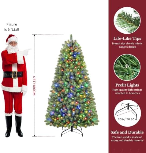 Alupssuc 6ft Classic Spruce Artificial Prelit Christmas Tree
