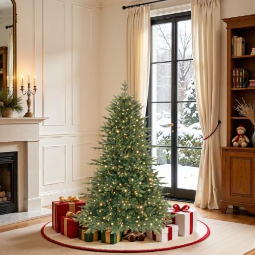 SHareconn 4ft Artificial Prelit Fir Christmas Tree Dual Color Lights