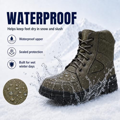 Men’s Shearling Lined Waterproof Leather Snow Boots