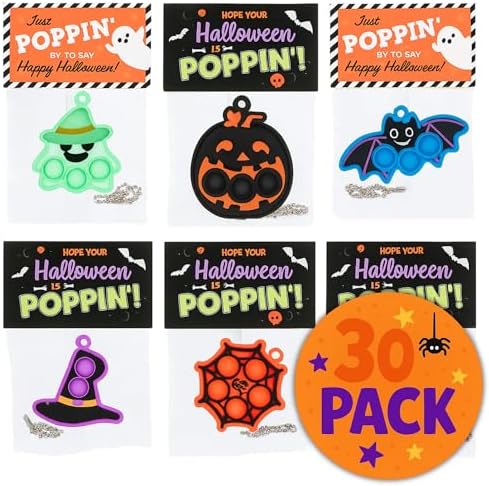Pop & Squish Halloween Duo | Halloween Pop-Its , Halloween Squishies – Non-Candy Sensory Toys for Kids – Party Favors, Trick-or-Treat, Classroom Gifts