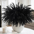 12Pcs Black Norfolk Pine Stems, Real Touch Halloween Christmas Decorations
