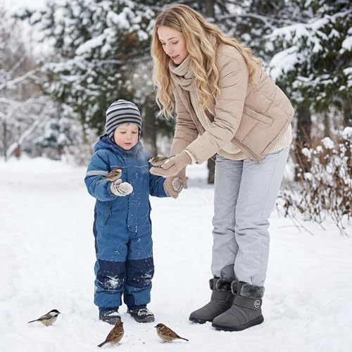 Reimferce Womens Snow Boots for Winter: Comfortable & Warm for All Day Wear - Waterproof Non Slip Booties for Commute Outdoor Walking