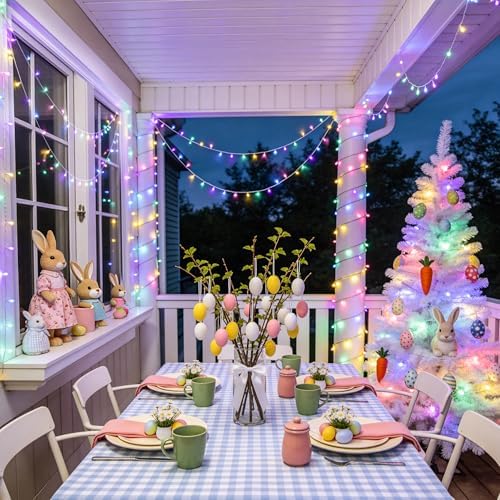 JMEXSUSS 168ft 600 LED Easter Lights Outdoor Indoor Clear Wire