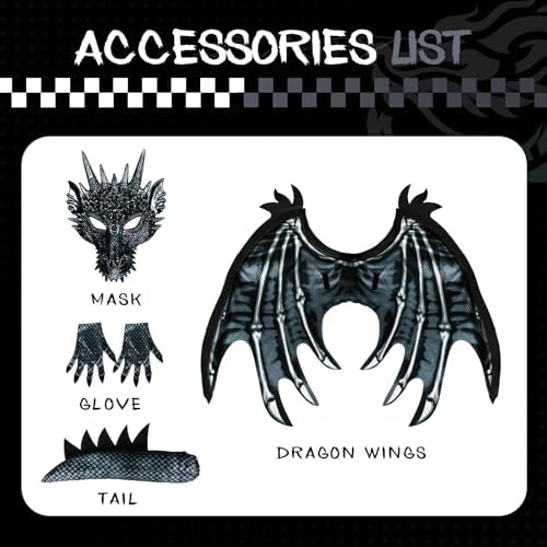 digi Dragon Costume for kids,Halloween costume Scary Goblin Dragon Full Body Jumpsuit with Wings Tail Spikes for boy 4-12