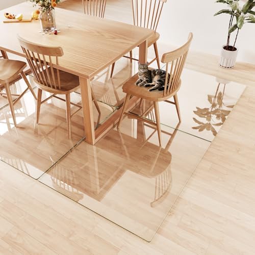 Tempered Glass Chair Mat for Carpet 58"x44", Floor Protector