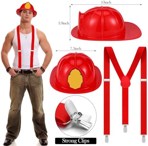 12 Pcs Halloween Dalmatian Dog and Firefighter Couples Costume Set