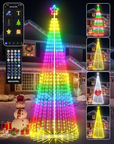 Avatar Controls 12FT LED Outdoor Christmas Tree, Smart RGB Cone Tree Lights