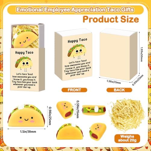 24 Sets Positive Gifts Taco Mexican Party Favors with Boxes