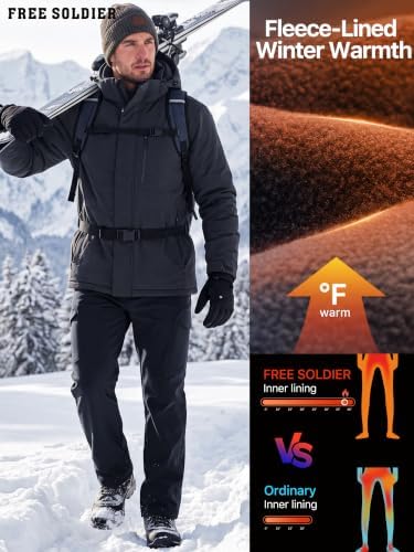 FREE SOLDIER Men's Outdoor Softshell Snow Ski Pants