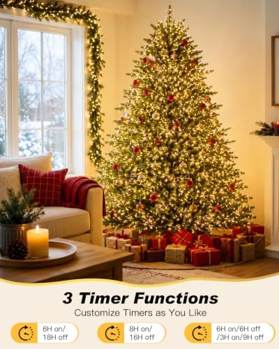 Iseebiz 100Ft 2000 LED Cluster Christmas Tree Lights with Remote & Timer
