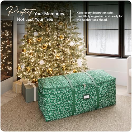 Covermates Christmas Tree Cinch Bag, Fits 9-11 ft Trees, Green Snowflake