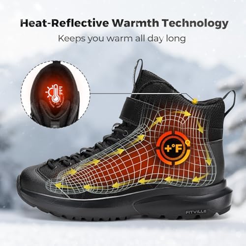 FitVille Wide Winter Boots for Men Warm Fur Lined Snow Boots