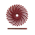 Dedeco Sunburst Radial Bristle Discs 48-Pack - 9/16" Curved - Red 220 Grit (Standard) - Aluminum Oxide for Polishing & Finishing