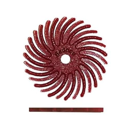 Dedeco Sunburst Radial Bristle Discs 48-Pack - 5/8" Curved - Red 220 Grit (Standard) - Aluminum Oxide for Polishing & Finishing