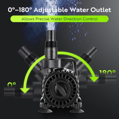 150W Pond Pump, Adjustable Flow 800~2,7800GPH Fountain Pump