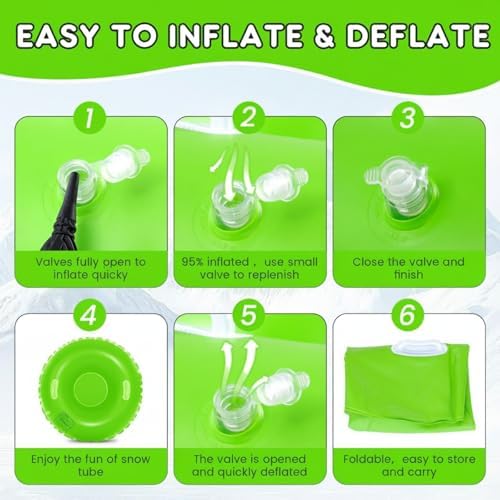 Shappy 3 Pack Inflatable Snow Tubes Handles