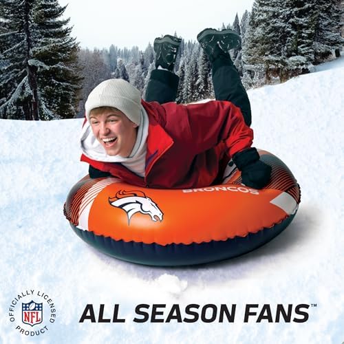 Big Mouth Inc NFL Snow Tube, Heavy Duty Inflatable Snow Sled for Winter Tubing, Ride-On Snow Tube with Handles for Kids and Adults, Outdoor Winter Fun and Football Fan Gifts