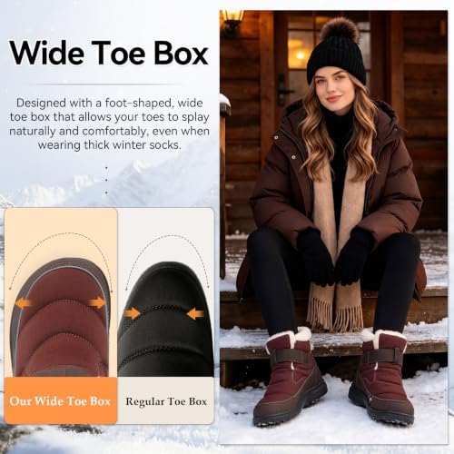 XIHALOOK Womens Snow Boots Winter Waterproof Mid-Calf Boots
