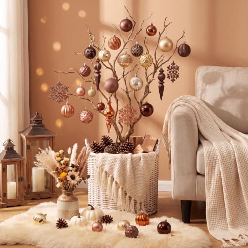 HipTree 116ct 1.18-6.5"Copper Gold Christmas Tree Ornaments Decorations Set