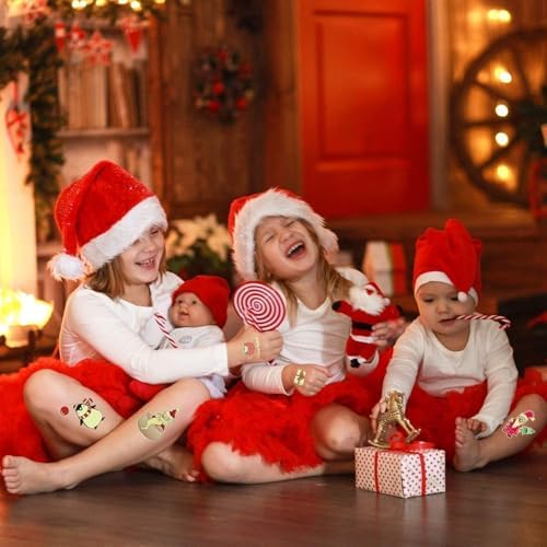 Partywind Christmas Temporary Tattoos for Kids Stocking Stuffers
