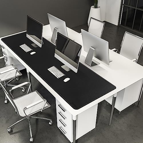 CENNBIE Leather Desk Mat, 71" x 19.6" Large Mouse pad for Desk (Black)