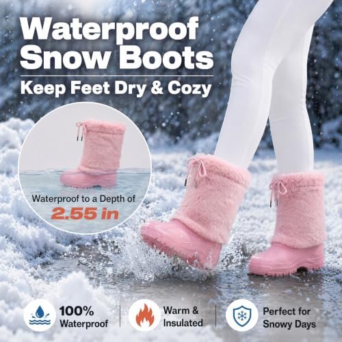 Waterfproof Snow Boots for Women Furry Fuzzy Faux Fur Duck Boots