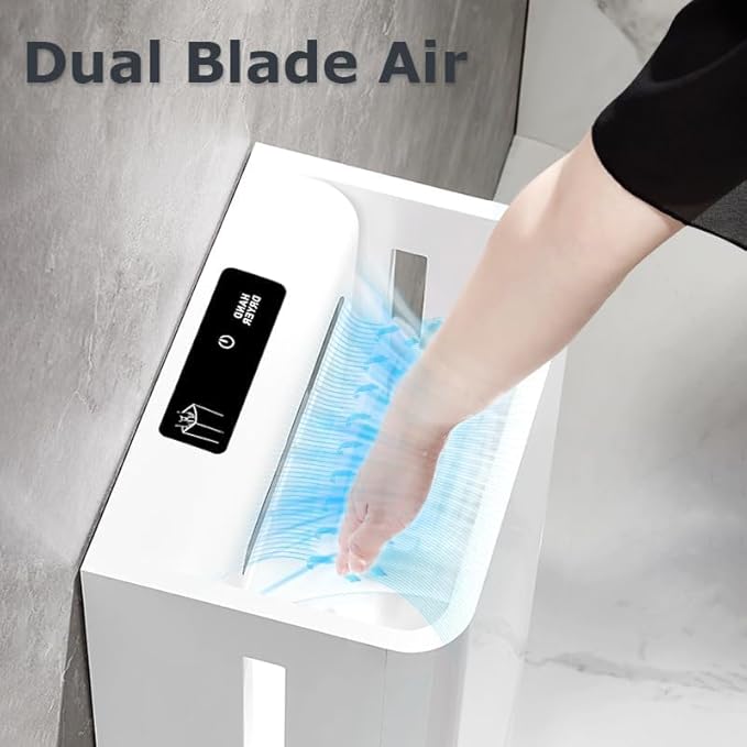Vertical Hand Dryer HEPA Filtered 1800W High-Speed Wall Mount Jet Automatic Infrared Air for Commercial and Home Bathroom,White 2688