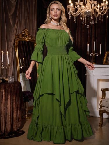 Women's Gothic Witch Dress Medieval Renaissance Costume Victorian Dress