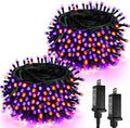 2 Pack 66FT 200 LED Halloween Lights Outdoor Indoor, Orange and Purple