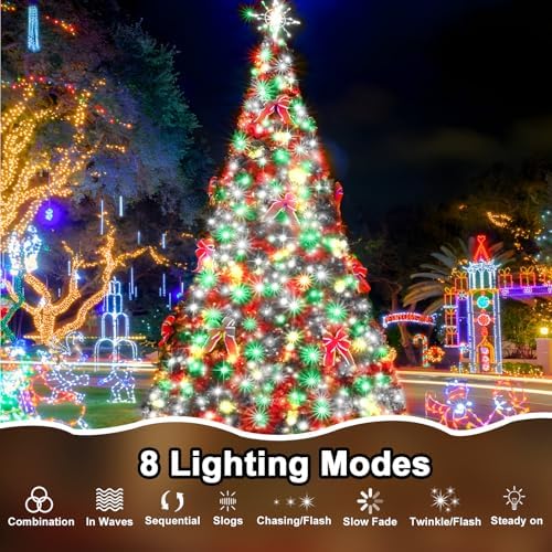393 FT Christmas Light 1000 LED Xmas Lights Outdoor Christams String Lights Waterproof 8 Modes & Timer, Fairy Lights Plug in for Weeding, Patio, Party, Holiday,Christmas Decor
