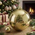 Threan 6 Inch Large Gold Shiny Christmas Ball Ornaments for Christmas Tree