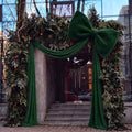118 x 47 Extra Large Christmas Green Velvet Bow Outdoor