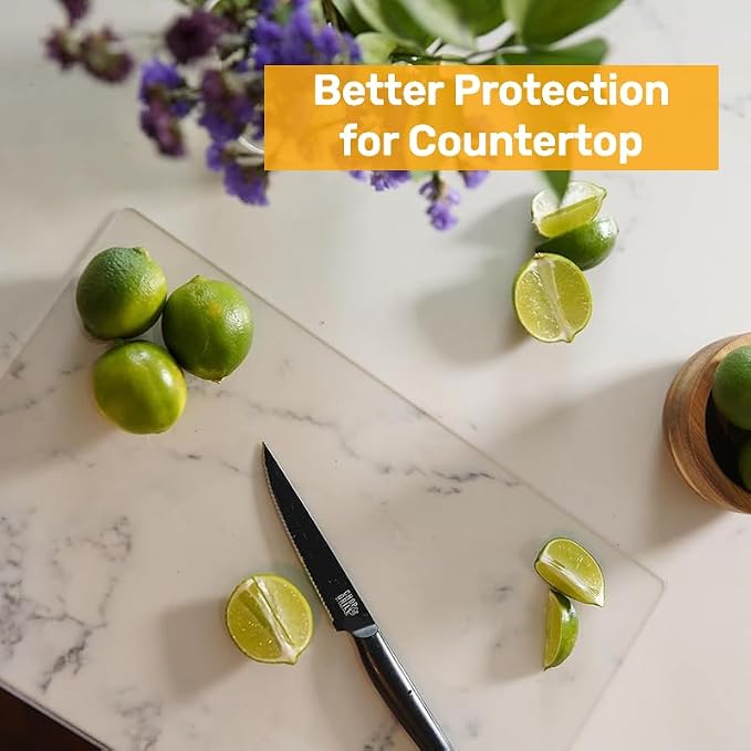 Acrylic cutting board with counter lip, 24 x 18 clear cutting board for countertop, one of the game-changing kitchen essentials, the non-slip cutting boards for kitchen by Moooope (Clear, X-Large)