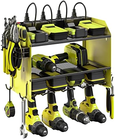 CCCEI Wall Mount Modular Tool Charging Organizer, Green, 2 Pack, 3 Tier.