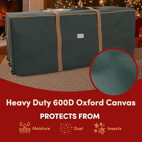 Elf Stor Christmas Tree Storage Bag with Wheels, Green, 67” x 28” x 24”