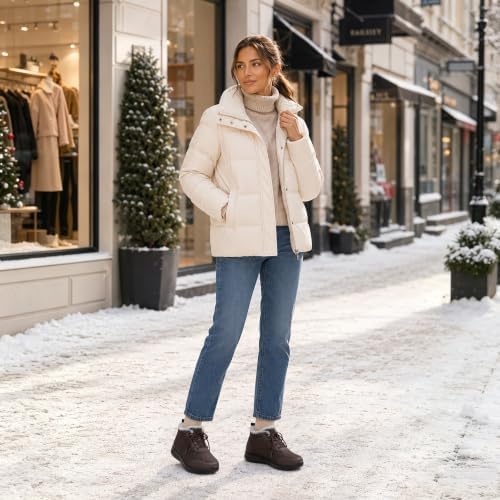 SHIBEVER Winter Snow for Boots Women: Warm Ankle Boots Non-Slip Traction