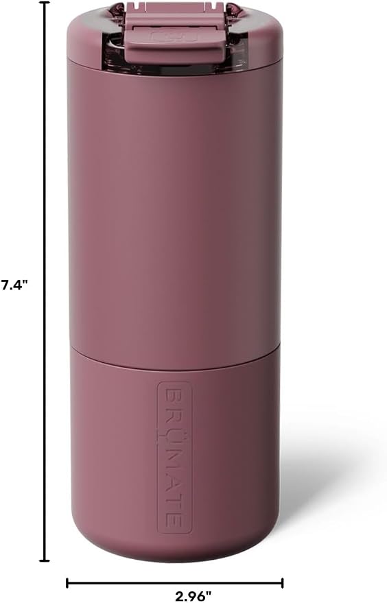 BrüMate Strova 18oz 100% Leakproof Insulated Coffee Mug | Ceramic-Lined Interior | Built-In Silicone Sleeve for Travel | Locking Flip Lid (Rose Taupe)