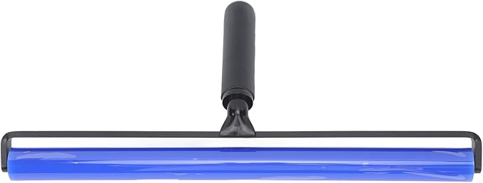 GOWENIC Static Dust Removal Roller, Sticky Blue Silicone Soft Cleaner Roller with Black Handle for Lint Pet Hair Lint Reusable Carpet Fabric (16 Inch)