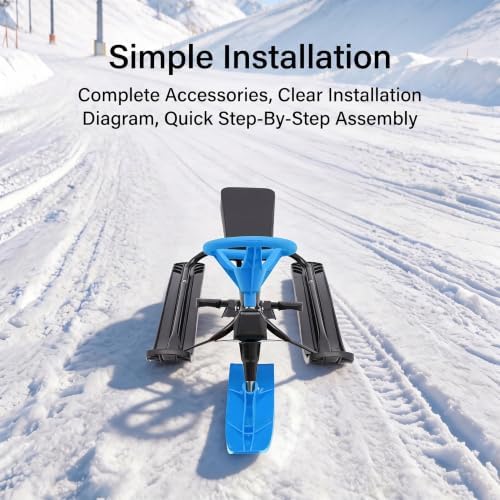 Snow Sled for Kids, Steerable Sled with Brakes, 220 LBS Snow Racer