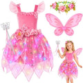 HUITEM Light up Fairy Costume for Girls Role Play Dress Up