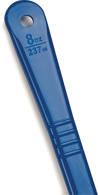 CFS 399214 Solid Long Handle Portion Control Spoon, 8 oz, Blue (Pack of 12)