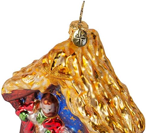 Christopher Radko Asleep in The Manger Christmas Ornament, Multicolor
