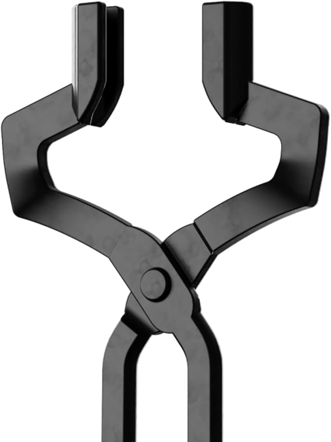 3PCS Blacksmith Tools Set - Z V-Bit & Wolf Jaw Tongs with Hammer, V-Bit Bolt, A3 Steel Rivets, High Carbon Steel Assembled Forging Kit