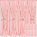 8 Panels Blush Pink Backdrop Curtain for Parties Wedding Wrinkle Free Pink Photo Curtains Backdrop Drapes Fabric Decoration for Baby Shower Birthday Party 40ft(W) x 10ft(H)