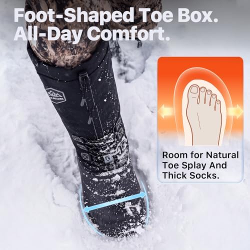 FREE SOLDIER Men's Ice-grip Winter Snow Boots, Lite and Tall