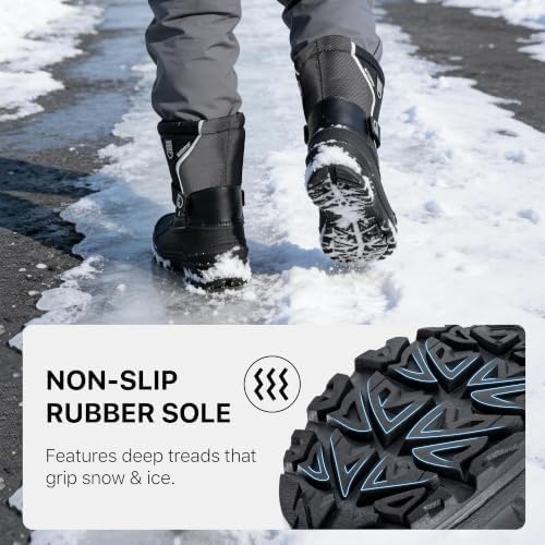 FREE SOLDIER Men's Waterproof Winter Shell Snow Boots with Removable Liner
