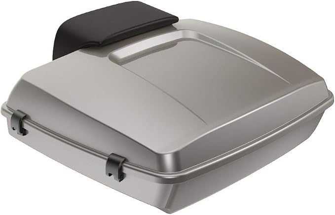 Advanblack Road Glide Tour Trunk Pack Pewter Pearl Razor Tour Trunk Pack Backrest Pad for '97-'25 Harley Touring Road King Street Glide Electra Glide CVO models